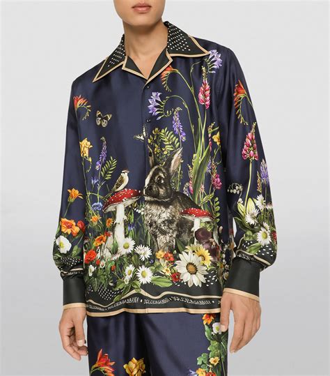 dolce gabbana rabbit|Mens Dolce & Gabbana multi Silk Rabbit Print Shirt.